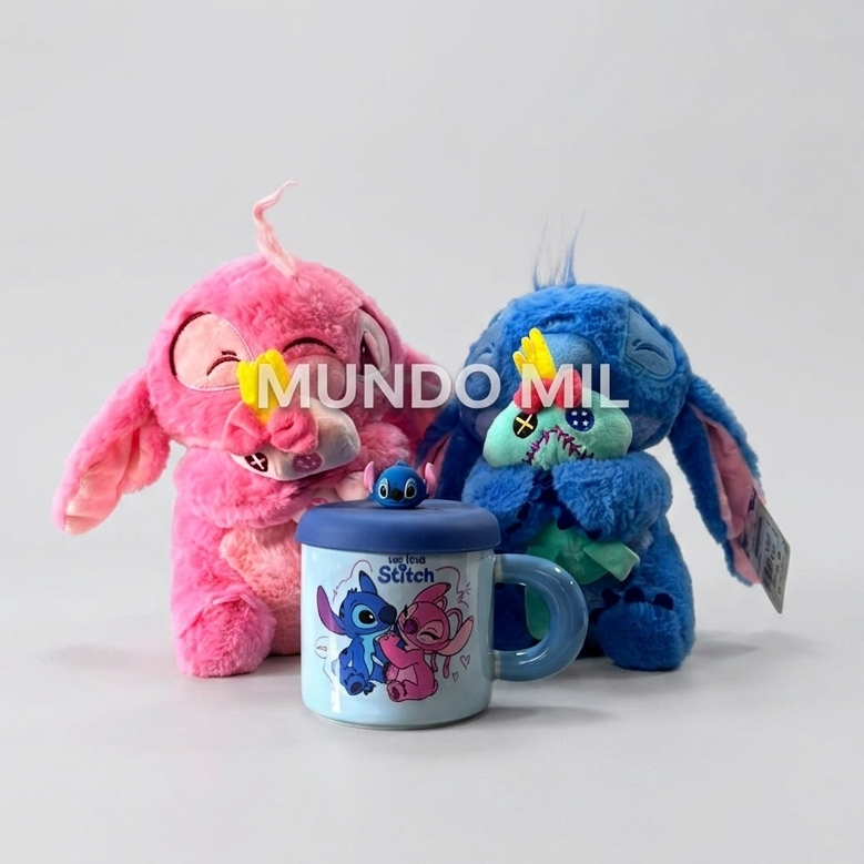 COMBO ESPECIAL: STITCH, ANGELA Y TAZA $18