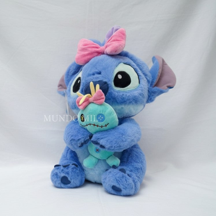PELUCHE STITCH LAZO ROSA/AZUL IMPORTADO 40 CM