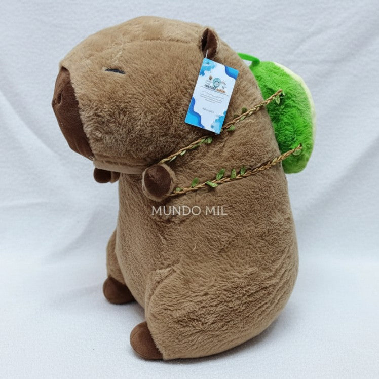 PELUCHE CAPIBARA  FLOR 38 CM CON COBIJA IMPORTADO