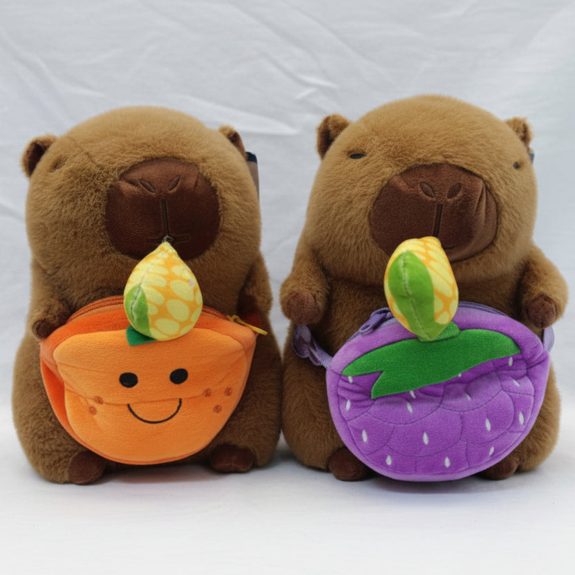 PELUCHE CAPIBARA MOCO MOCHILA 30 CM IMPORTADO MODELOS