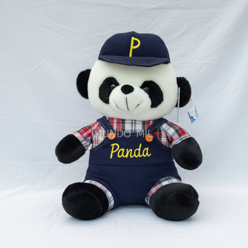 PELUCHE PANDA OVEROL 30 CM IMPORTADO