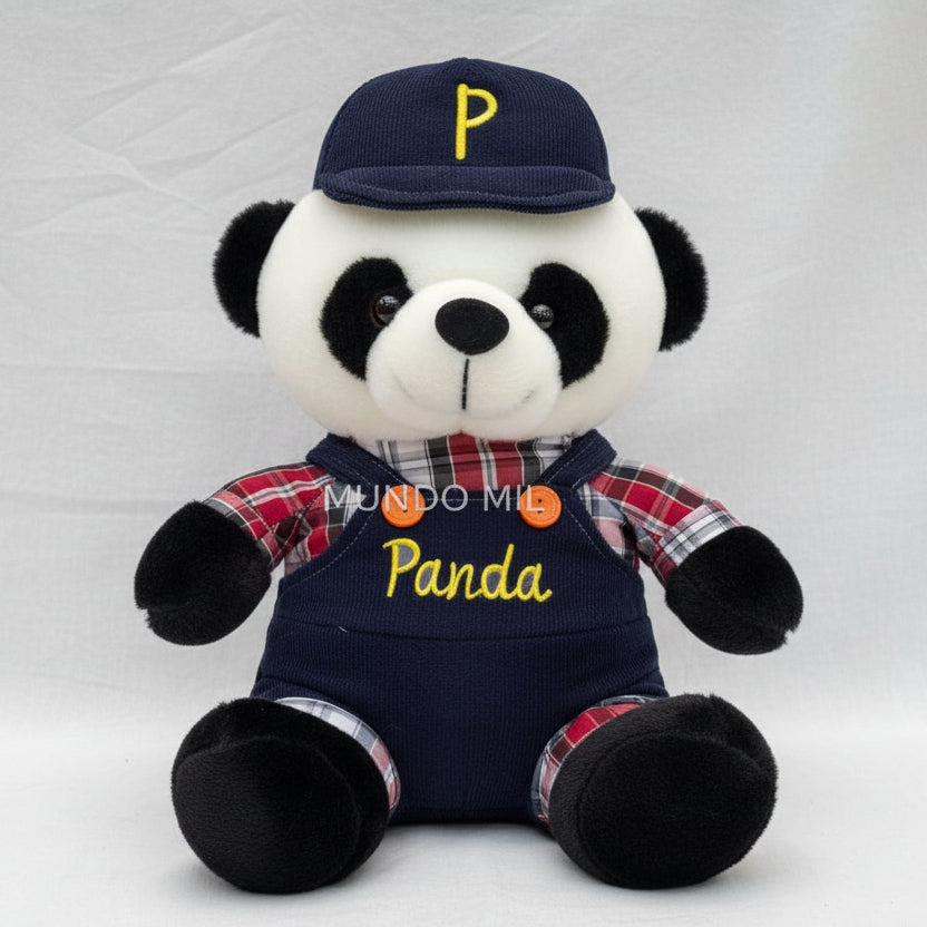 PELUCHE PANDA OVEROL 38 CM IMPORTADO