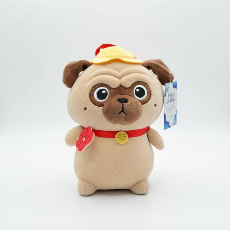 PELUCHE PERRO PUG DELANTAL 22 CM