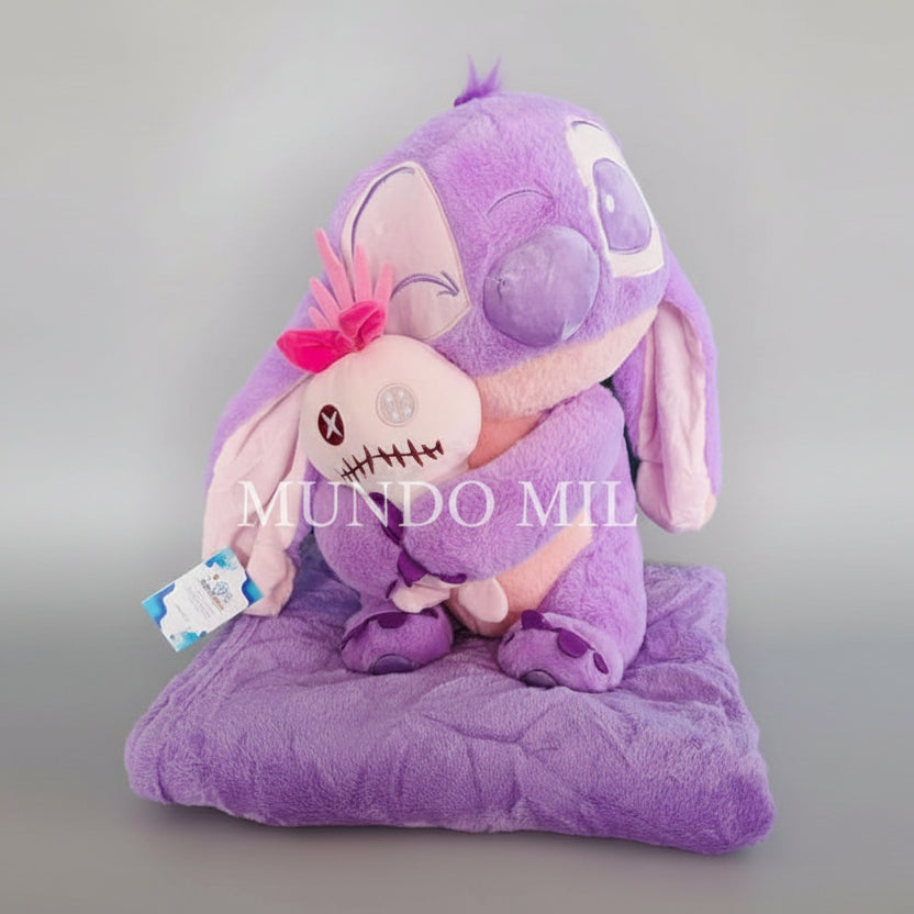 PELUCHE STITCH CON PATO CON COBIJA 45 CM IMPORTADO COLORES