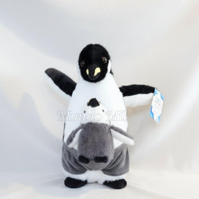 PELUCHE PINGUINO CON BEBE 30 CM IMPORTADO K