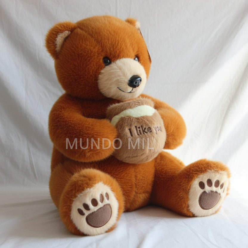 PELUCHE OSO CON MIEL CAFE 36 CM IMPORTADO 5-36