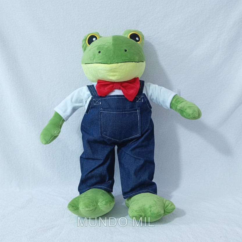 PELUCHE RANA RENE CON OVEROL 56 CM IMPORTADO 3-55