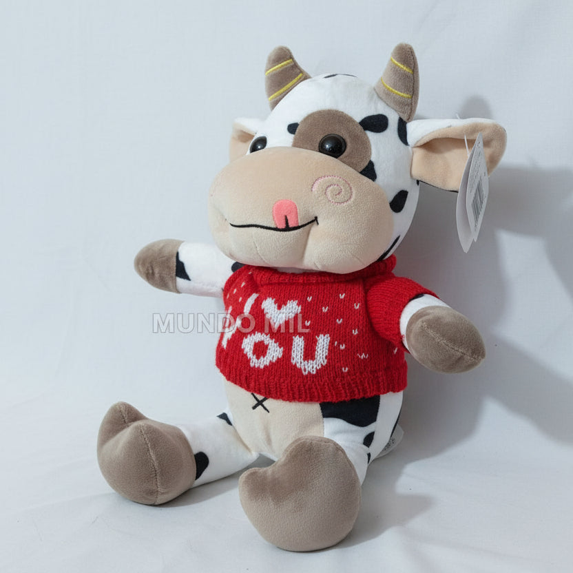 PELUCHE VACA CAMISA I LOVE 38 CM IMPORTADO 11-38