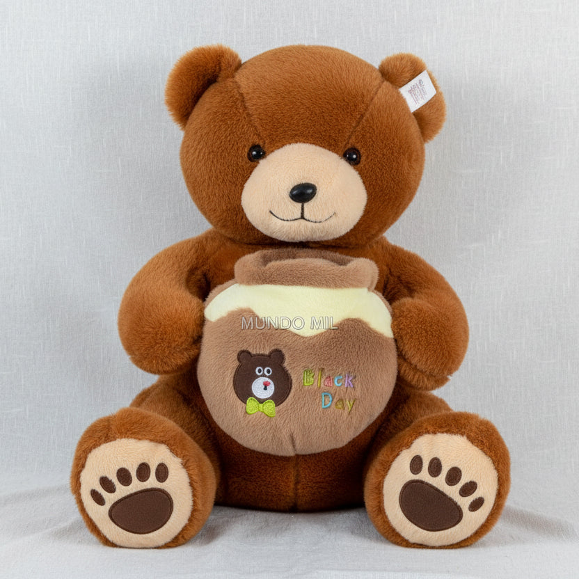 PELUCHE OSO CON MIEL CAFE 65 CM IMPORTADO 5-65