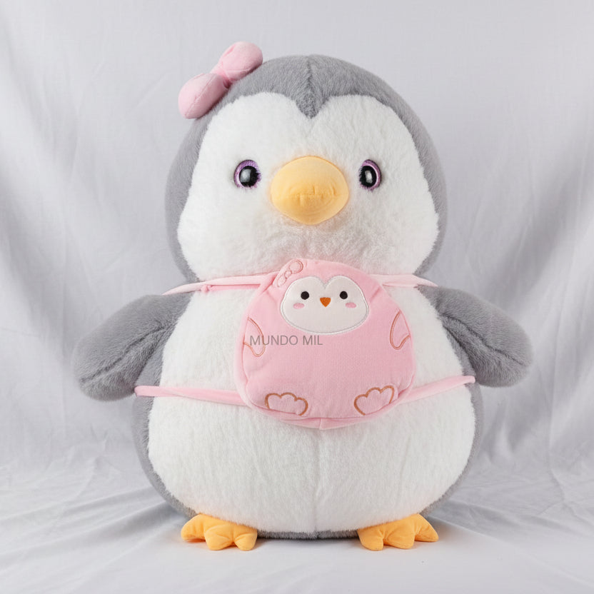 PELUCHE PINGUINO MALETA MOÑO 65 CM IMPORTADO 7-65