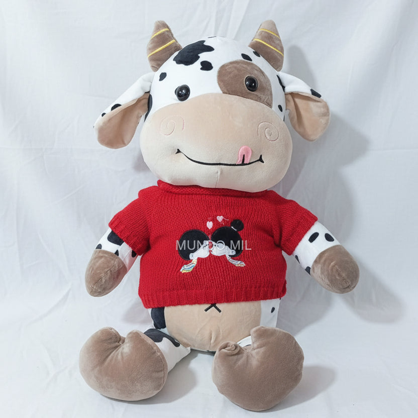 PELUCHE VACA CON CAMISETA ROJA 70 CM IMPORTADO 11-70