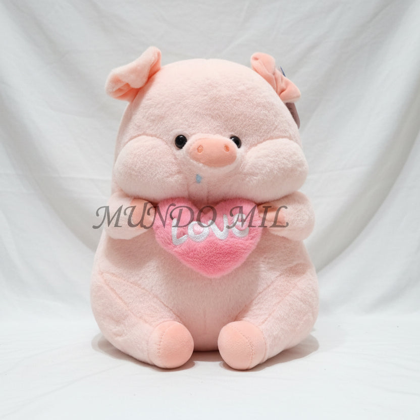 PELUCHE CERDITO LOVE CORAZON 40 CM IMPORTADO X