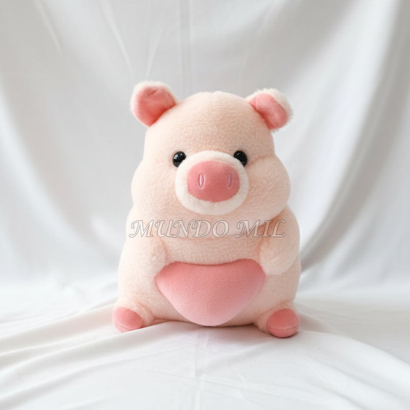 PELUCHE CERDITO CON CORAZON 28 CM IMPORTADO X