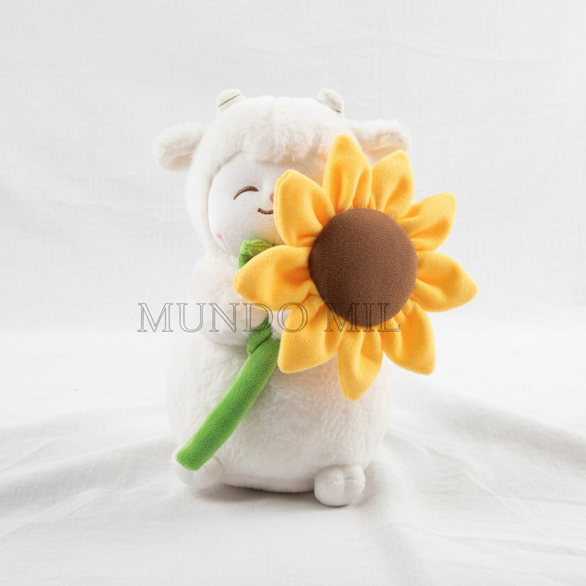 PELUCHE CORDERO CON GIRASOL 38 CM IMPORTADO