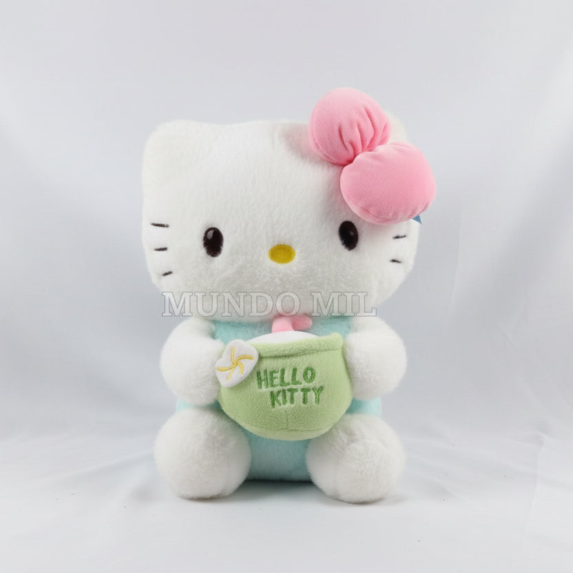 PELUCHE HELLO KITTY CON MALTEADA COLOR AGUA MARINA  32 CM IMPORTADO K