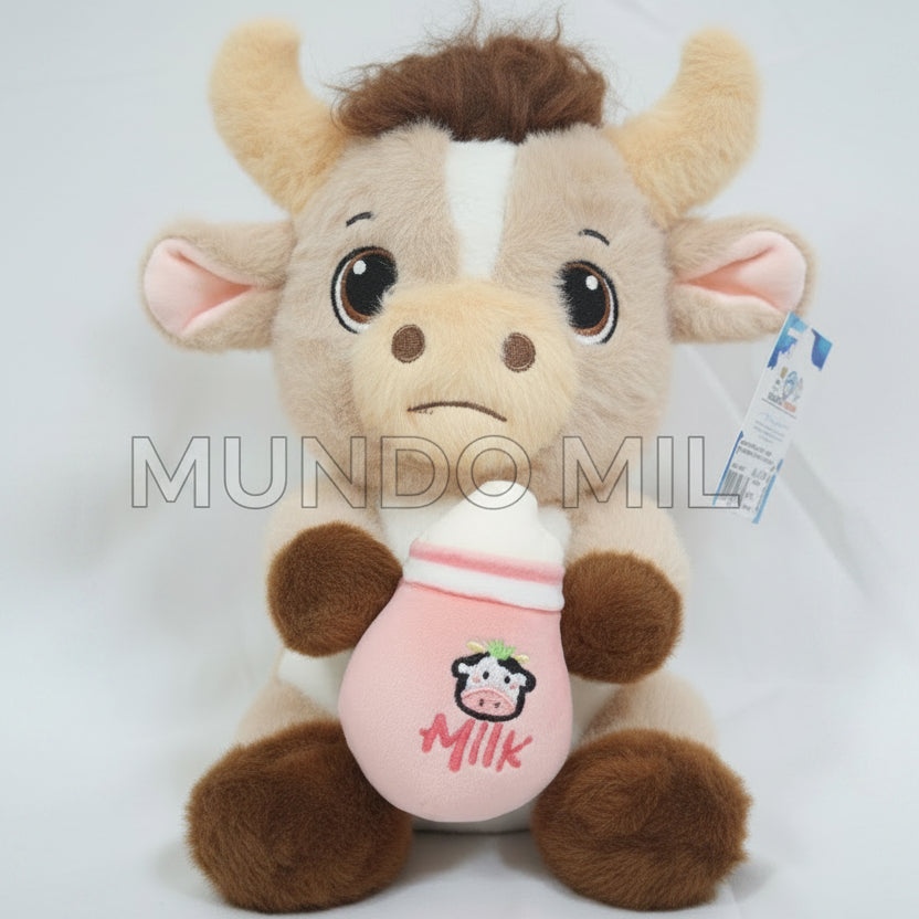 PELUCHE TORITO CON BIBERON 35 CM IMPORTADO