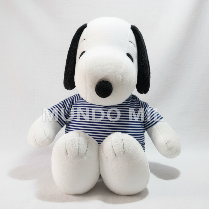 PELUCHE SNOOPY CAMISETA RAYAS ROJO Y AZUL MPORTADO 46 CM