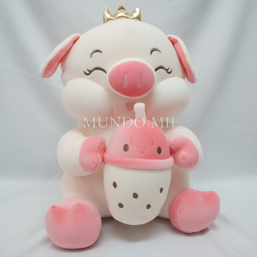 PELUCHE CERDITO CON MALTEADA 48 CM IMPORTADO