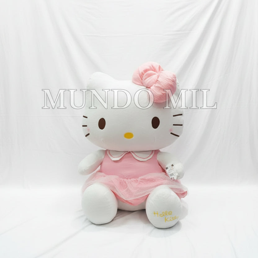 PELUCHE HELLO KITTY VESTIDO ROSA HELLO 80 CM IMPORTADO
