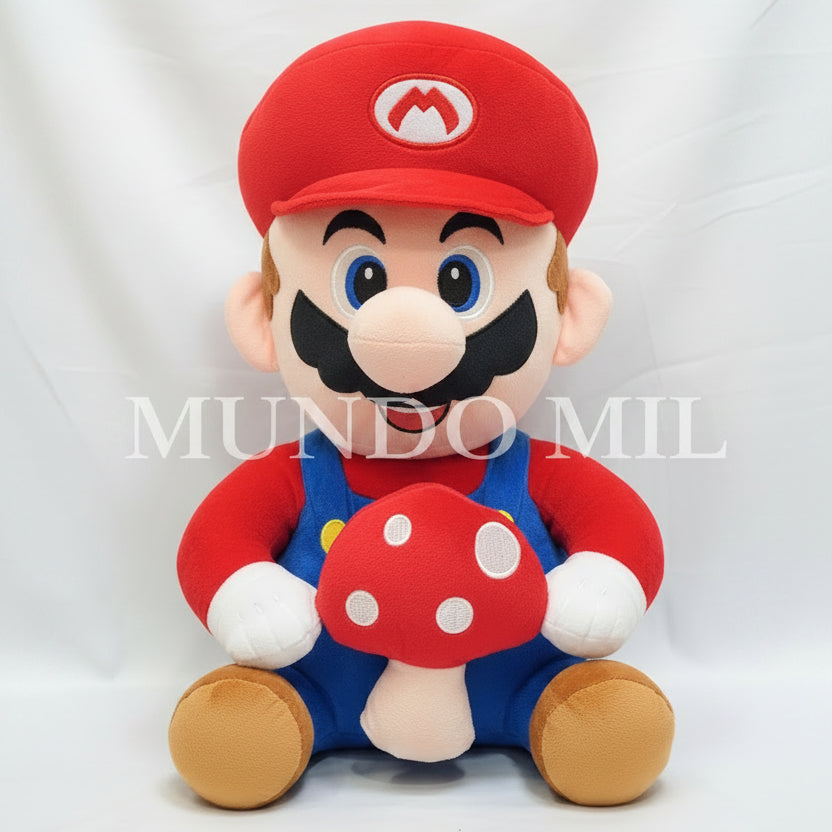 PELUCHE MARIO BROSS CON CHAMPIÑON 38 CM IMPORTADO