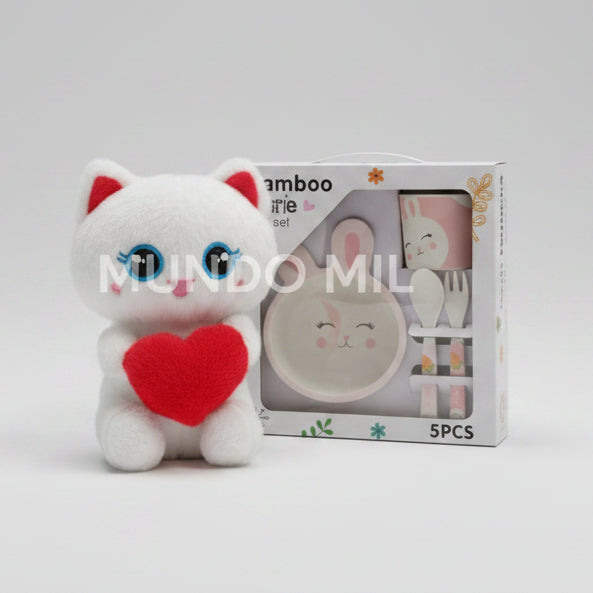 COMBO CATT: GATITO Y SET PLATO $14.50
