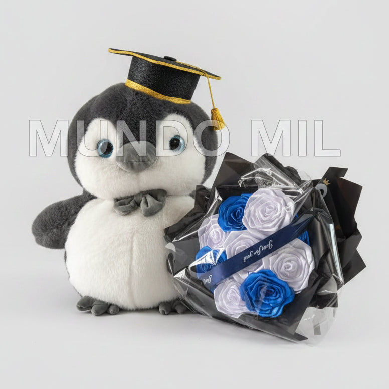 COMBO GRADUATEX: PINGUINO Y RAMO ETERNO $27.50