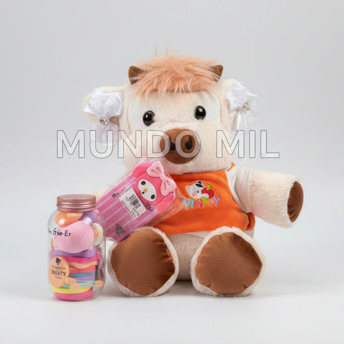 COMBO HAPPY: VAQUITA, ESPONJAS Y CEPILLO $24.5