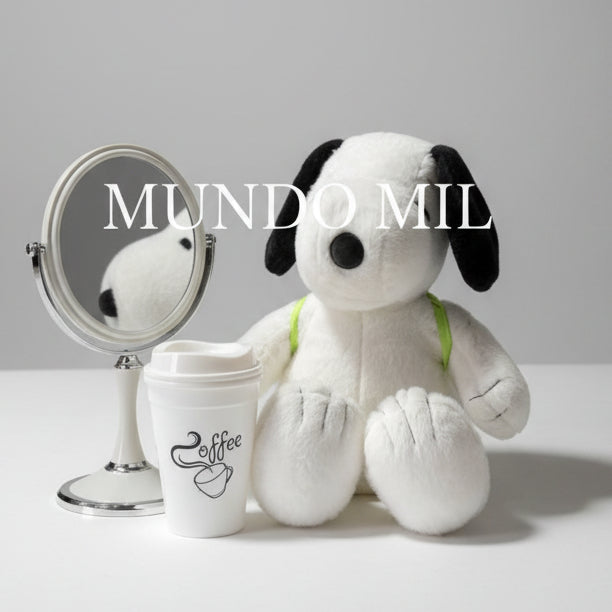 COMBO WRITE: ESPEJO, VASO Y SNOOPY $18.5