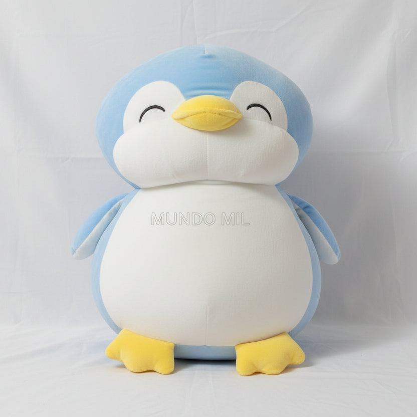 PELUCHE PINGUINO TIERNO COLOR CELESTE 42 CM IMPORTADO 50-45