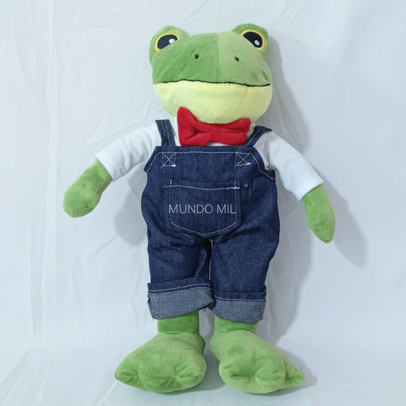 PELUCHE RANA RENE CON OVEROL 42 CM IMPORTADO 3-40
