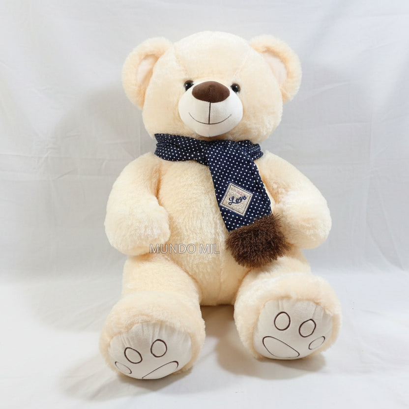 PELUCHE OSO CON BUFANDA BRILLO COLOR BEISH 85 CM IMPORTADO 14-60