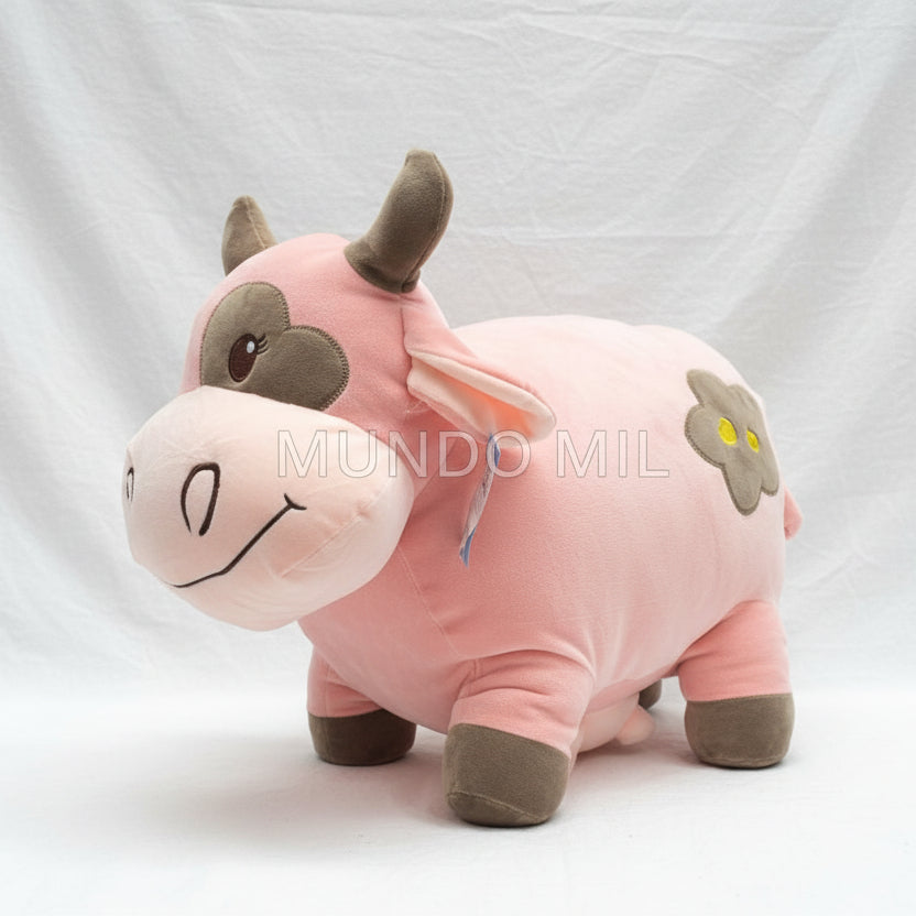 PELUCHE VAQUITA 40 X 50 CM IMPORTADO ROSA