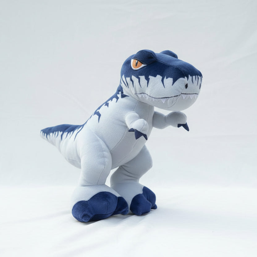 PELUCHE DINOSAURIO AZUL GRIS 35 X 45 CM CALIDAD